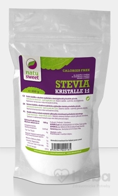 Natusweet Stevia Kristalle 1:1  sladidlo, práškové 1x200 g