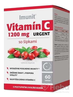 Imunit Vitamín C 1200 mg Urgent so šípkami  60 tabliet s postupným uvoľňovaním