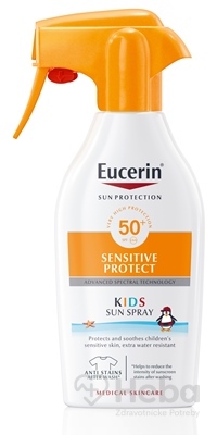 Eucerin Sun Sensitive Protect detský sprej na opaľovanie SPF50+  300 ml opaľovací sprej