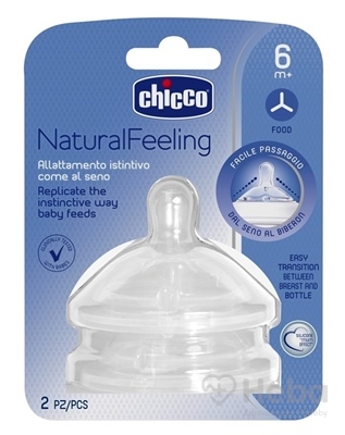 Chicco NaturalFeeling Náhradný cumlík na fľašu antikolikolikový, 6m+