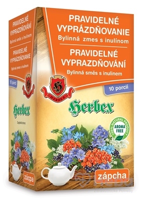 Herbex Pravidelné Vyprázdňovanie  bylinná zmes s inulínom, vrecká (10x6 g + 10x8 g) (140 g)