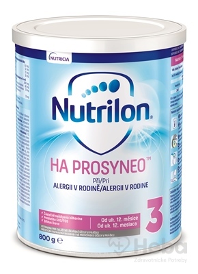 Nutrilon 3 HA PROSYNEO  mliečna výživa v prášku (od ukonč. 12. mesiaca) (inov.2019) 1x800 g