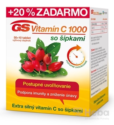 GS Vitamín C 1000 so šípkami  60 tabliet (50+10 zadarmo)