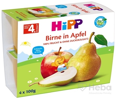 HiPP BIO jablká s hruškami (4x 100 g)
