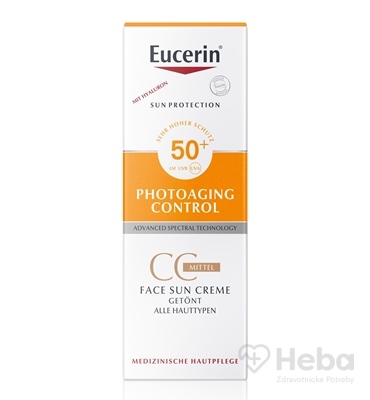 Eucerin Sun Photoaging Control tónovaný stredne tmavý CC krém SPF50+  50 ml opaľovací krém