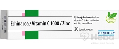GENERICA Echinacea / Vitamín C 1000 / Zinok  20 šumivých tabliet