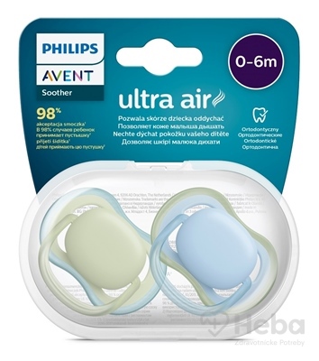 Philips AVENT Cumlík Ultra air neutral 0-6m chlapec modrá 2ks