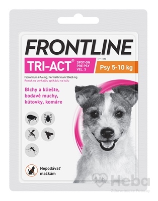 FRONTLINE Tri-act Spot-On pre psy S (5-10 kg)  1 ml pipeta
