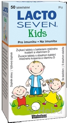 Vitabalans LACTOSEVEN Kids  žuvacie tablety 1x50 ks