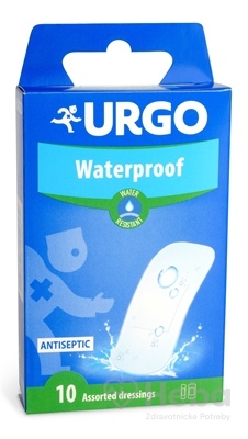 URGO Waterproof  vodeodolná náplasť priehľadná, 2 veľkosti, 1x10 ks