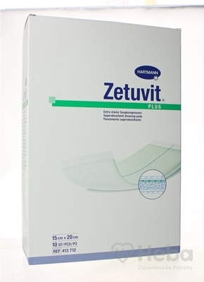 ZETUVIT Plus  kompres nasiakavý sterilný (15x20 cm) 1x10 ks