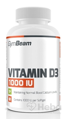 Vitamín D3 1000 IU - GymBeam shadow 120 kaps.