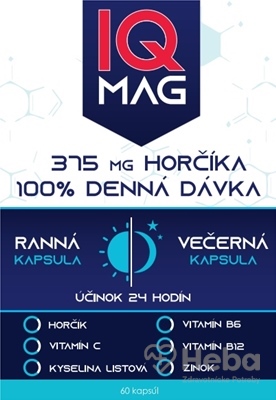IQ MAG Horčík 375 mg  ranné a večerné kapsuly 1x60 ks