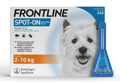FRONTLINE Spot-On pre psy S (2-10 kg)  3x0,67 ml pipeta