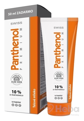 Swiss Panthenol 10% Premium regeneračné telové mlieko  250 ml mlieko po opaľovaní (200+50 ml zadarmo)