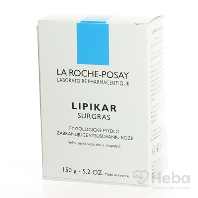 La Roche-Posay Lipikar Surgras fyziologické mydlo obohatené o lipidy  150 g tuhé mydlo
