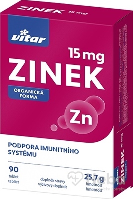 Vitar Zinok 15 mg  90 tabliet
