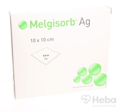 Melgisorb Ag 10x10 cm  antimikrobiálny alginátový obväz 1x10 ks