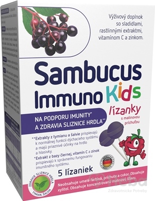 Sambucus Imunno Kids  5 lízaniek malina