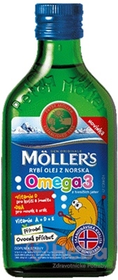 Moller´s Omega 3 Rybí olej z treščej pečene  250 ml olej ovocie