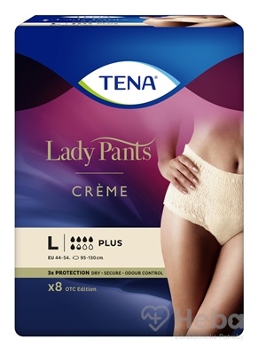 TENA Lady Pants Creme L  dámske naťahovacie inkontinenčné nohavičky, krémové 1x8 ks