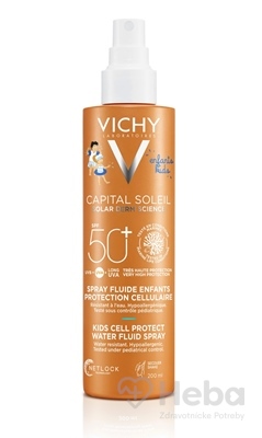 Vichy Capital Soleil fluidný sprej na opaľovanie na citlivú pokožku SPF50+  200 ml opaľovací sprej