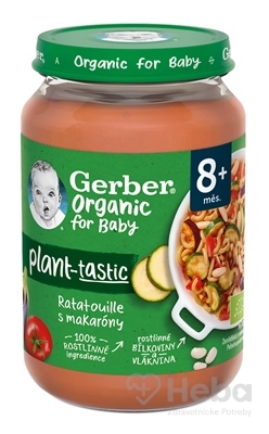 GERBER Organic 100% rastlinný príkrm ratatouille s makarónmi 190 g​