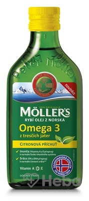 Moller´s Omega 3 Rybí olej z treščej pečene  250 ml olej citrón