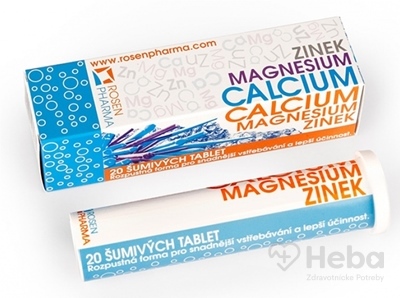 RosenPharma Zinok, Magnesium, Calcium  20 šumivých tabliet