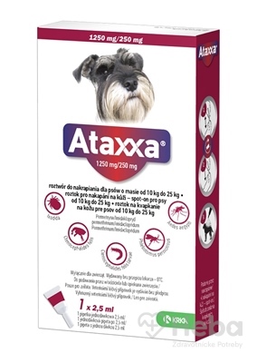 Ataxxa 1250 mg/250 mg (psy od 10 kg do 25 kg)  sol 1x2,5 ml