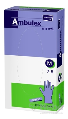 Ambulex rukavice NITRYL  veľ. M, fialové, nesterilné, nepudrované, 1x100 ks