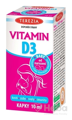 Terezia Vitamín d3 Baby  kvapky (400 IU), od narodenia, 1x10 ml