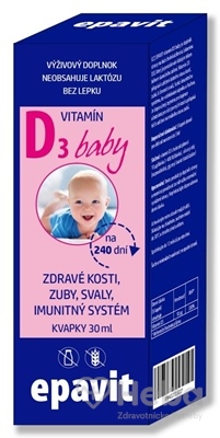 EPAVIT Vitamín D3 baby pre deti  kvapky 1x30 ml