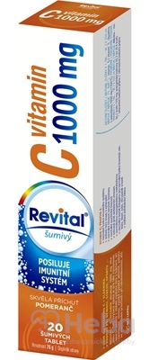Revital Vitamín C 1000 mg  20 šumivých tabliet pomaranč