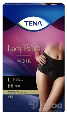 TENA Lady Pants Plus Noir L  čierne dámske naťahovacie inkontinenčné nohavičky 1x30 ks