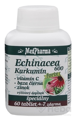 MedPharma Echinacea 600 Forte Kurkumín  67 tabliet (60+7 zadarmo)