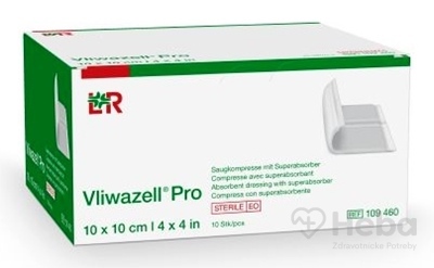 Vliwazell Pro Krytie na rany  superabsorpčné, sterilné, 10x10 cm, 1x10 ks