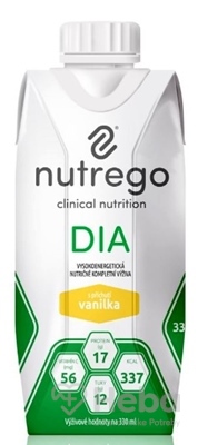 Nutrego DIA s príchuťou vanilka  tekutá výživa 12x330 ml