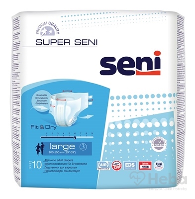Seni SUPER SENI large 3  plienkové nohavičky (obvod 100-150 cm) 1x10 ks