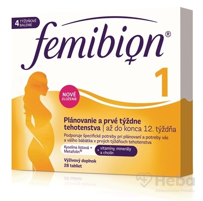 Femibion 1 Plánovanie a prvé týždne tehotenstva  tbl (kys. listova + vitamíny, minerály) 1x28 ks