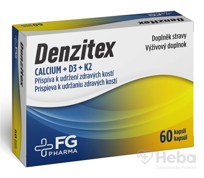 FG Pharma Denzitex Vápnik + vitamín D3 + vitamín K2  60 kapsúl