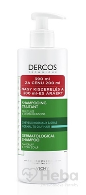 Vichy Dercos Anti-dandruff ds  šampón proti lupinám, normálne až mastné vlasy (390 ml za cenu 200 ml) (inov. 2021) 1x390 ml