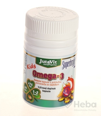 JutaVit Omega-3 Kids  žuvacie kapsuly s príchuťou pomaranča 1x45 ks