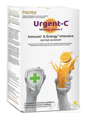 Pro-Ven Urgent-C Immune & Energy Intensive Daytime  vrecúška so šumivým práškom 1x7 ks