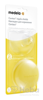 MEDELA Kontaktné dojčiace klobúčiky v krabičke  (Ochrana prsných bradaviek MEDELA) veľkosť L (priemer 24 mm), 1x2 ks