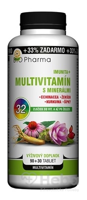 BIO Pharma Imunita+ Multivitamín s minerálmi  120 tabliet (90+30 zadarmo)
