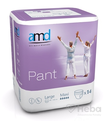 amd Pant Maxi Large  plienkové nohavičky navliekacie, obvod bokov 90 - 150 cm, nasiakavosť 2300 ml, 1x14 ks