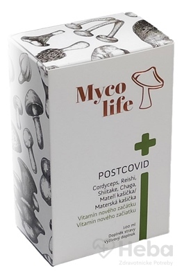 Myco life - POSTCOVID  sol (cordyceps, reishi, shiitake, chaga a materská kašička) 1x100 ml