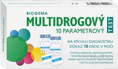 Biogema Multidrogový Test 10 Parametrový  na rýchlu diagnostiku 10 drog v moči 1x2 ks