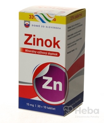 Dobré zo Slovenska Zinok 15 mg  40 tabliet (30+10 zadarmo)